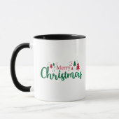Merry Christmas Tree Holiday Mug, 11 oz Mok (Links)