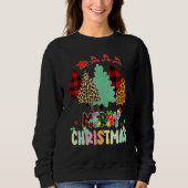Merry Christmas Tree Leopard Buffalo Red Plaid For Trui (Voorkant)