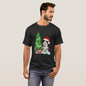 Merry Christmas Tree Light Santa Hat Dog Shih Tzu  T-shirt (Voorkant volledig)