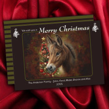Merry Christmas Tree Mule Equine gepersonaliseerd
