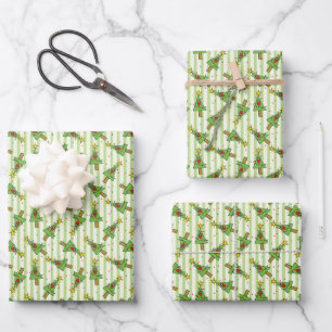 Merry Christmas Tree Ornamenten Lights Star Inpakpapier Vel