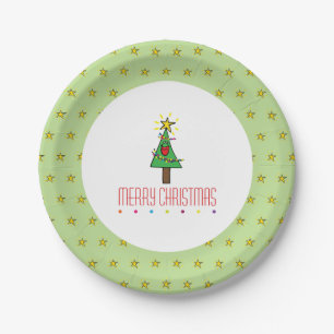 Merry Christmas Tree Ornamenten String of Lights Papieren Bordje