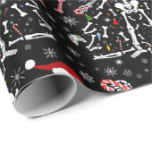 Merry Christmas Tree Skeleton Pattern Cadeaupapier (Rol Hoek)