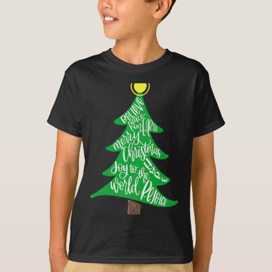 Merry Christmas Tree Tygraphy For Men Women Kid T  T-shirt (Voorkant)