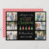 Merry Christmas Trees Collage Feestdagenkaart (Voorkant / Achterkant)