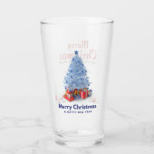 Merry Christmas Tree's Gift's Deer's Glass Cup Glas (Achterkant)