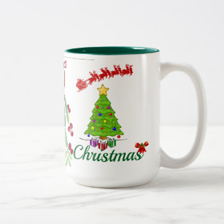 Merry Christmas Tweekleurige Koffiemok