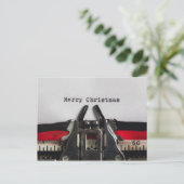 Merry Christmas  Typewriter gepersonaliseerd Briefkaart (Staand voorkant)
