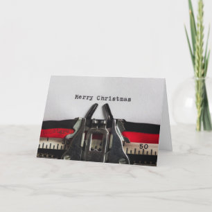 Merry Christmas  Typewriter gepersonaliseerd Feestdagen Kaart