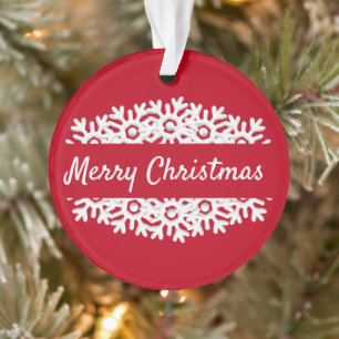 Merry Christmas Typografie Rood Acryl Ornament