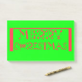 Merry Christmas Typography Design: een feestelijke Post-it® Notes (Op bureau)