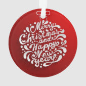 Merry Christmas Typography Design Ornament (achterkant)