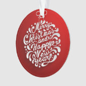 Merry Christmas Typography Design Ornament (voorkant)