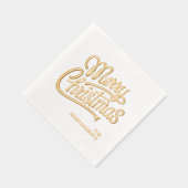 Merry Christmas Typography Foil Stamped Napkins (Droite)