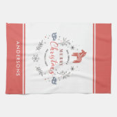 Merry Christmas Typography Ornament Theedoek (Horizontaal)