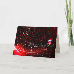 Merry Christmas Uil wenskaart Feestdagen Kaart