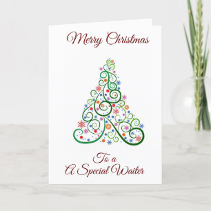 MERRY CHRISTMAS *UNE CARTE DE VACANCES D'UN WAITER