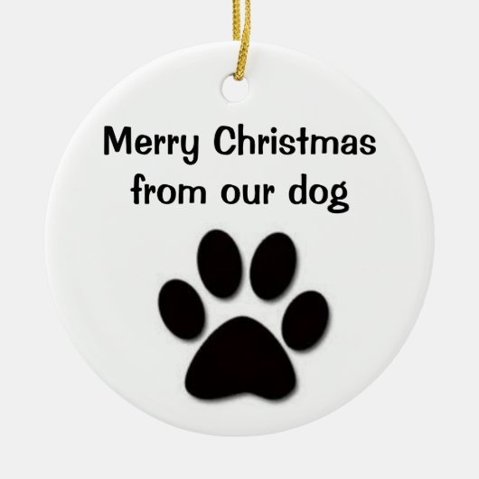 MERRY CHRISTMAS VAN ONZE DOG-ORNAMENT KERAMISCH ORNAMENT (Voorkant)