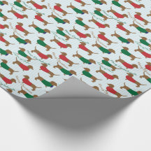 MERRY CHRISTMAS, VEEL DACHSHUNDS GIFT WRAP PAPIER