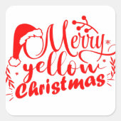 MERRY CHRISTMAS. VIERKANTE STICKER (Voorkant)