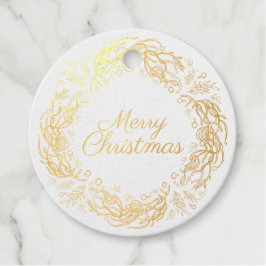 Merry Christmas Vintage Botanical. Bedankjes Labels