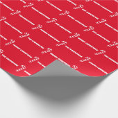 Merry Christmas Voeg naam toe Rood Wit Candy Canes Cadeaupapier (Hoek)