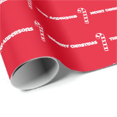 Merry Christmas Voeg naam toe Rood Wit Candy Canes Cadeaupapier (Rol Hoek)