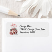 Merry Christmas Waterverf Candy Cane Snoep Etiket (Insitu)