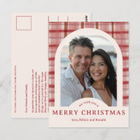 MERRY CHRISTMAS Waterverf Plaid CUSTOM Arch FOTO
