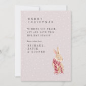 MERRY CHRISTMAS | Waterverf Stripe Scarf Bunny (Voorkant)