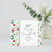 Merry Christmas Waterverf Tree Ornament (Staand voorkant)