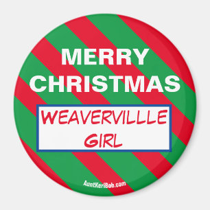 MERRY CHRISTMAS Weavervillle Aimant fille