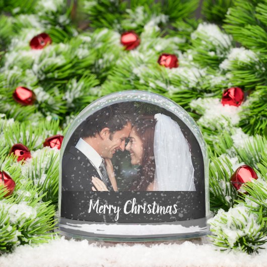 Merry Christmas Wedding Double Photo (black/white) (Noël)