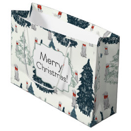 MERRY CHRISTMAS WEIM TREES GIFT BAG LARGE CADEAUTASJE
