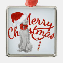 MERRY CHRISTMAS WEIMARANER ORNAMENT