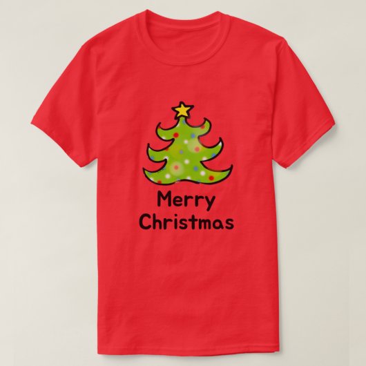 Merry Christmas Whimsical Tree Design T-shirt (Design voorkant)