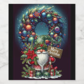 MERRY CHRISTMAS WIJN ETIKET (Enkel label)