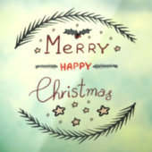 Merry Christmas Window Cling Raamsticker (Vel 3)
