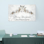 Merry Christmas Winter Flowers Pinecones Spandoek (Beurs)