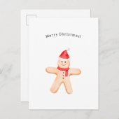 Merry Christmas Winter Gingerbread Man Card Briefkaart (Voorkant / Achterkant)