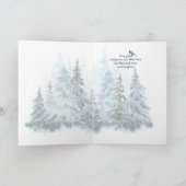 Merry Christmas Winter Spruce Tree Chickadee Feestdagen Kaart (Binnen)