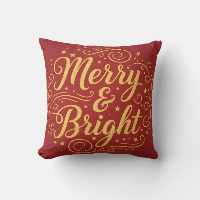 Merry Christmas Wishes to Brighten | Throw Pillow Kussen (Voorkant)