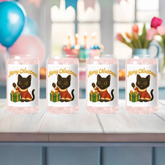 Merry Christmas with Emi the Black Cat Blikvorm Glas (Insitu (Baby Shower))