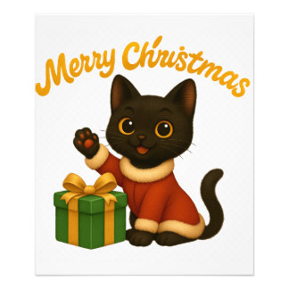 Merry Christmas with Emi the Black Cat Foto Afdruk