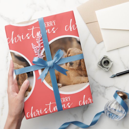 Merry Christmas with One Circle Photo Cadeaupapier (Geschenken)