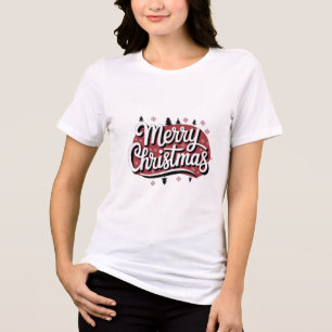 Merry Christmas with Snowflakes - Festive T-Shirt