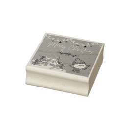 Merry Christmas Wood Art Stamp Rubberstempel