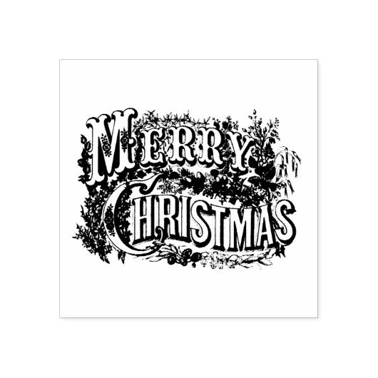 MERRY CHRISTMAS WOOD ART STAMP 	RUBBERSTEMPEL (Afrduk)