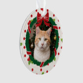 Merry Christmas Wreath and Holly Custom Pet Photo (devant)