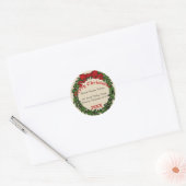 Merry Christmas Wreath Custom Return Adres Label (Envelop)